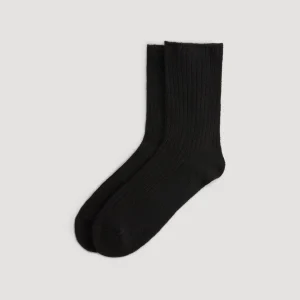 Calzini neri in lana senza risvolto