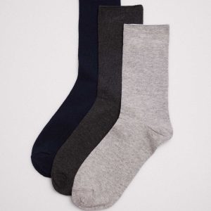 Confezione da 3 calzini da uomo senza risvolto nei toni scuri