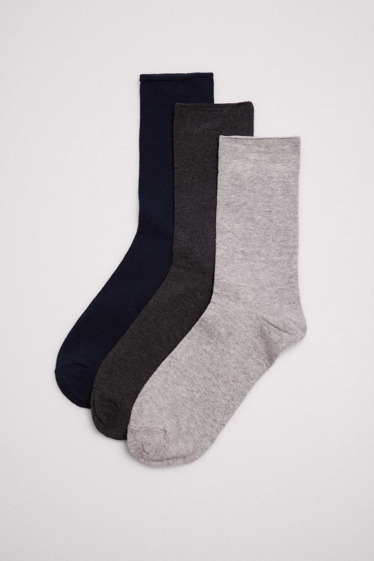 Confezione da 3 calzini da uomo senza risvolto nei toni scuri