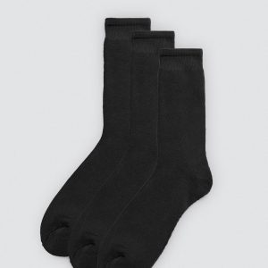 Confezione da 3 calzini termici alti con polsini anti-pressione in nero