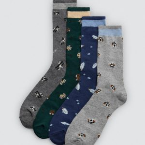 Confezione da 4 calzini alti stampati