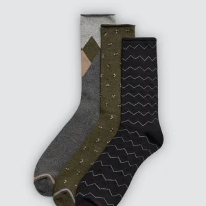 Confezione da 3 calzini alti senza risvolto stampati