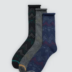 Confezione da 3 calzini termici alti stampati senza polsini