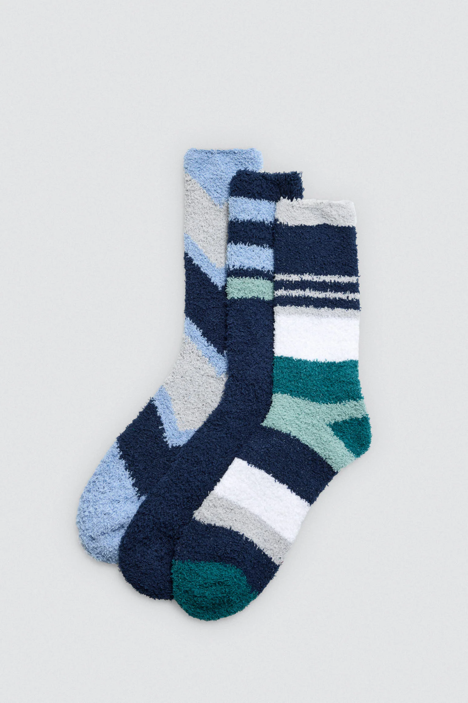 Confezione da 3 calzini in flanella con polsini anti-pressione e stampa geometrica - immagine 2