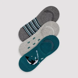 Confezione da 3 mignoli da uomo con stampa di animali marini