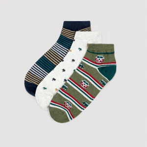 Confezione da 3 calzini alla caviglia stampati