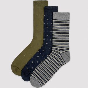 Confezione da 3 calzini a righe