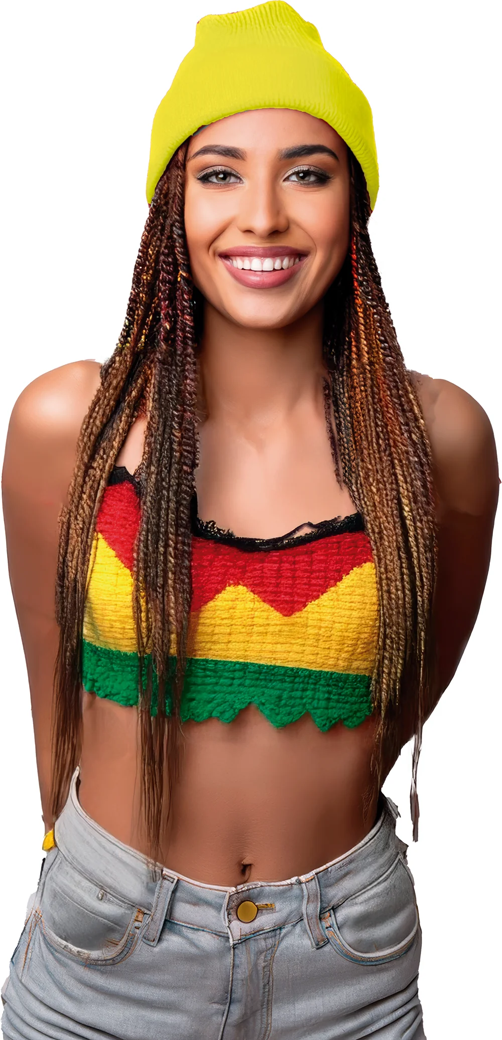 Cappello Giallo Neon Tipo Lana - immagine 4