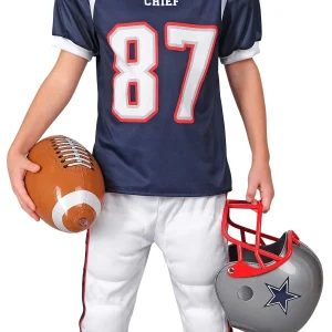 Costume da Quarterback di Football Americano Blu per Bambino