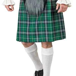 Kilt scozzese verde con borsa per adulto