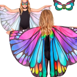Ali di Farfalla Multicolore Infantili con Mascherina