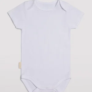 Body basic per neonato manica corta revers bianco