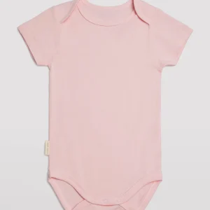 Body basic per bebè con maniche corte e risvolti rosa