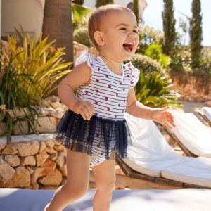 Abito body con gonna in tulle