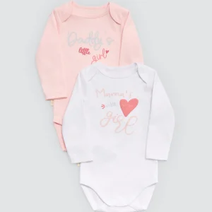 Confezione da 2 body a maniche lunghe per neonati Mama's and Daddy's Girl