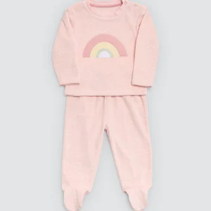 Completo neonato a maniche lunghe rosa Rainbowland