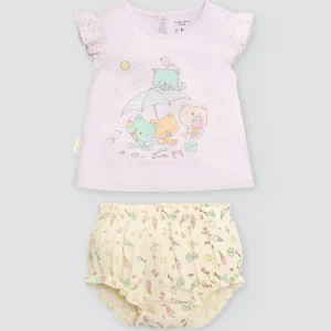 Completo estivo senza maniche per neonati con stampa