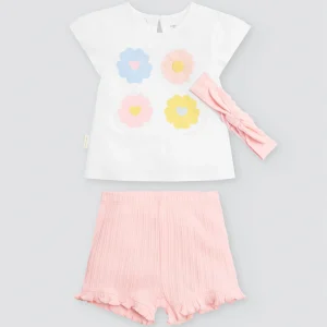 Set per neonato 3 pezzi con stampa floreale