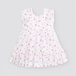 Vestito senza maniche per neonati con stampa vegetale