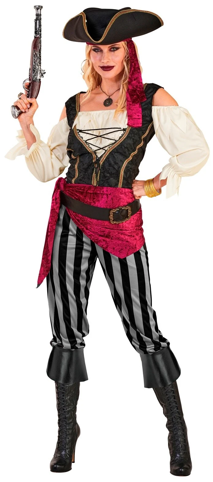 Costume da Capitano Pirata con Cappello per Donna - immagine 2