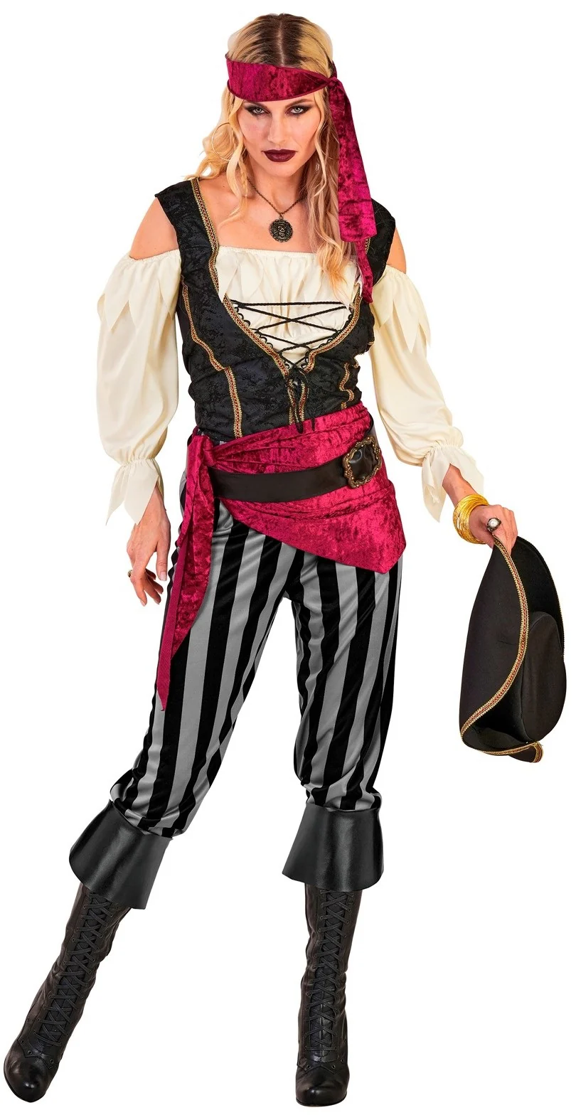 Costume da Capitano Pirata con Cappello per Donna - immagine 3