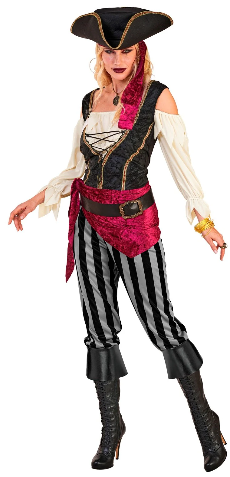 Costume da Capitano Pirata con Cappello per Donna - immagine 4