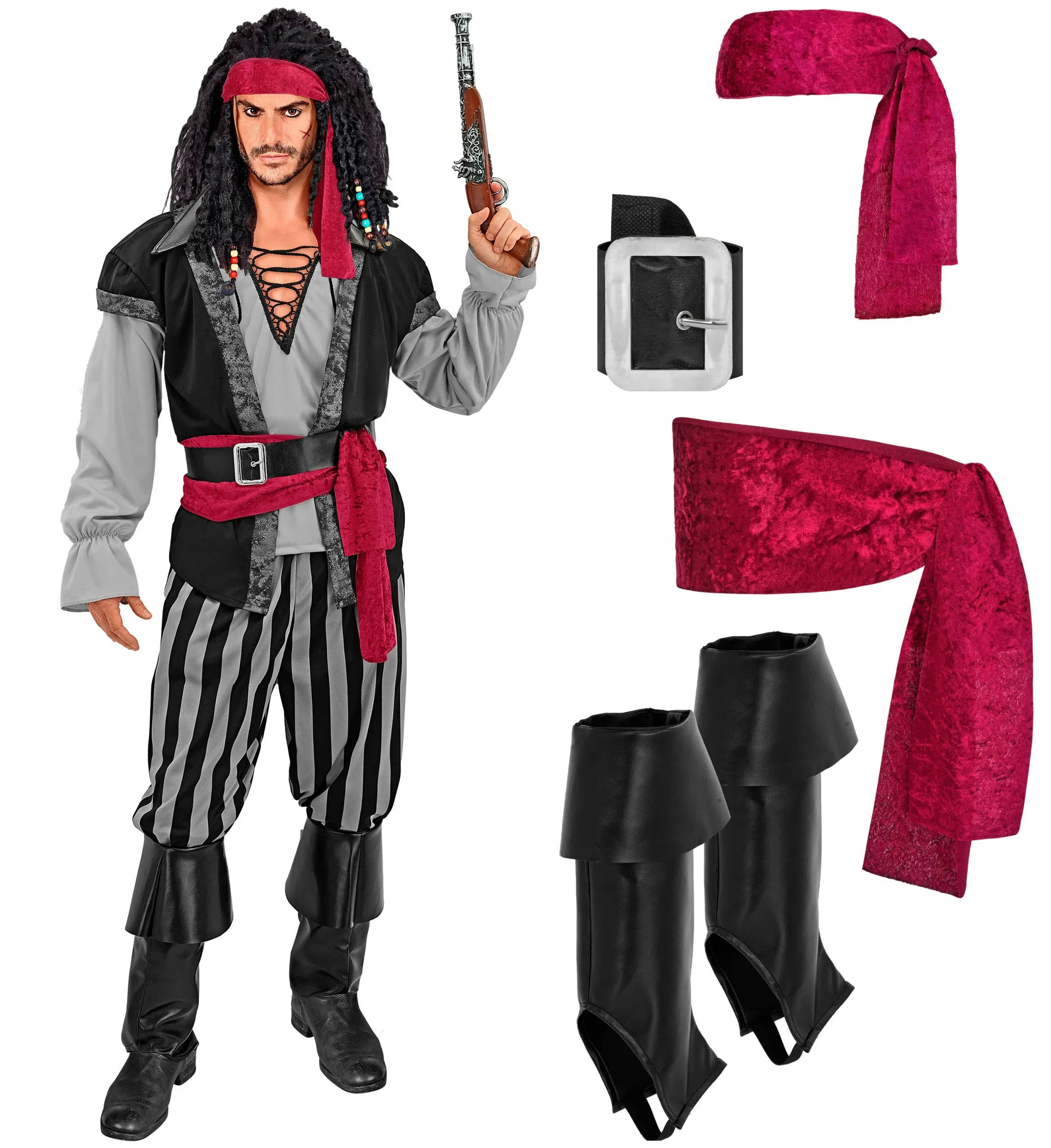 Costume da Capitano Pirata Oscuro per Uomo - immagine 9