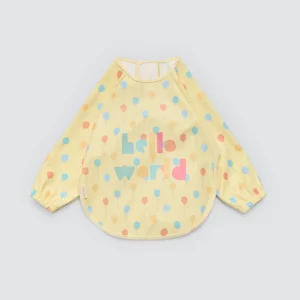 Bavaglino a maniche lunghe con stampa Hello World