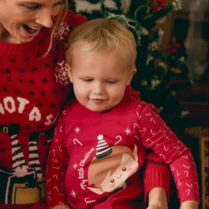 Tutina in peluche per neonati con stampa natalizia