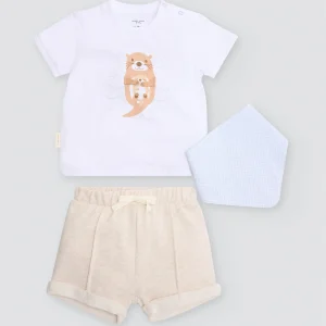 Set per neonati 3 pezzi con stampa lontra