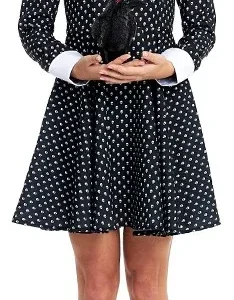 Costume da Ragazza Gotica con Pois Teschi per Donna