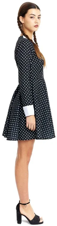 Costume da Ragazza Gotica con Pois Teschi per Donna - immagine 4