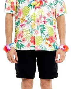 Camicia Hawaiana con Fiori Tropicali per Uomo