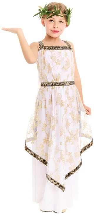 Costume da Dea Greca con Mantello per Bambina - immagine 2