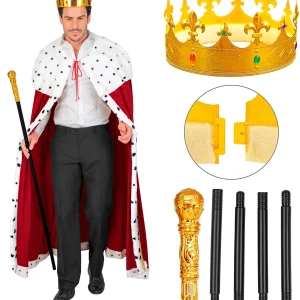 Kit de Rey con Capa, Bastón y Corona