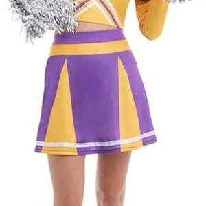 Costume da Cheerleader Viola e Giallo per Donna
