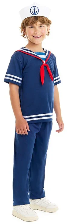 Costume da Marinaio Navigante Blu per Bambino - immagine 4