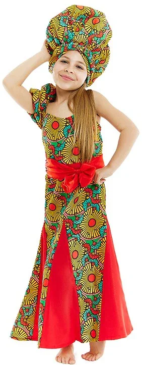 Costume da Africana con Stampa Floreale per Bambina - immagine 2