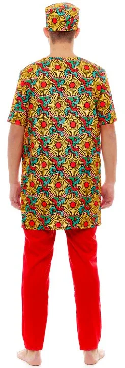 Costume africano con stampa floreale per uomo - immagine 3