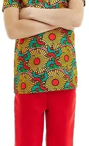 Costume africano con stampa floreale per bambino