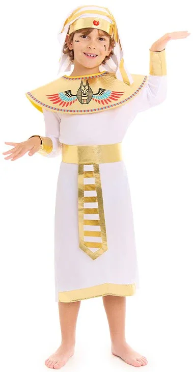 Costume di Faraone Egiziano Bianco per Bambino - immagine 2