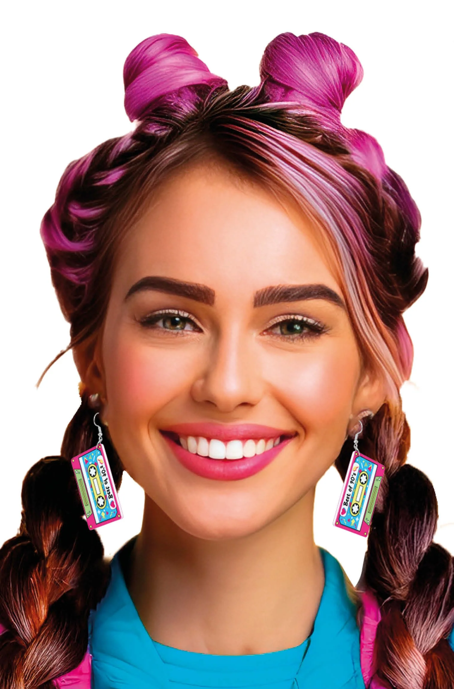 Orecchini Anni 90 di Cassette Multicolore - immagine 3