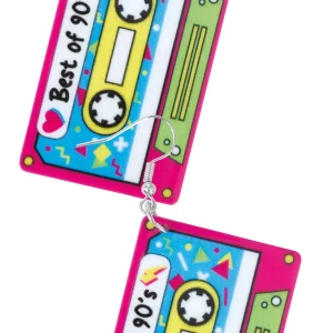 Orecchini Anni 90 di Cassette Multicolore