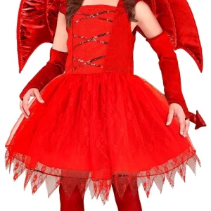Costume da Demonia Rossa con Ali per Bambina