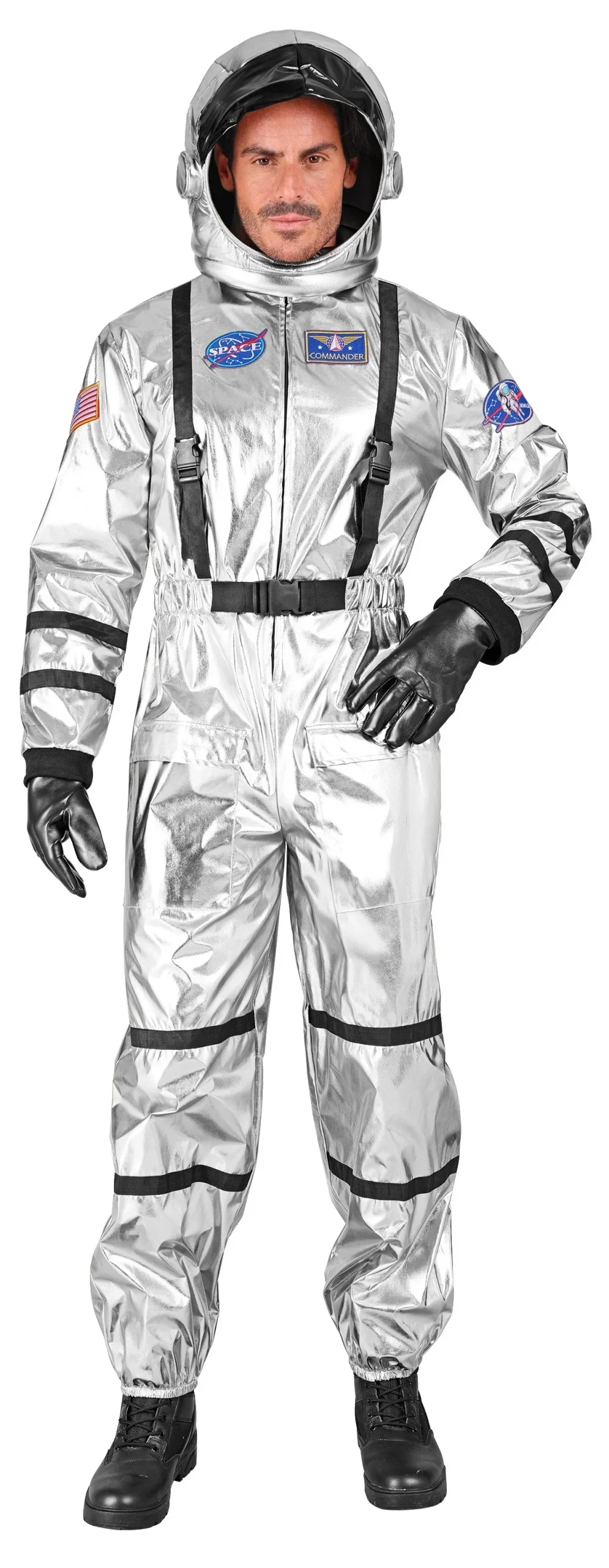 Costume da Astronauta Argento con Casco per Uomo - immagine 5