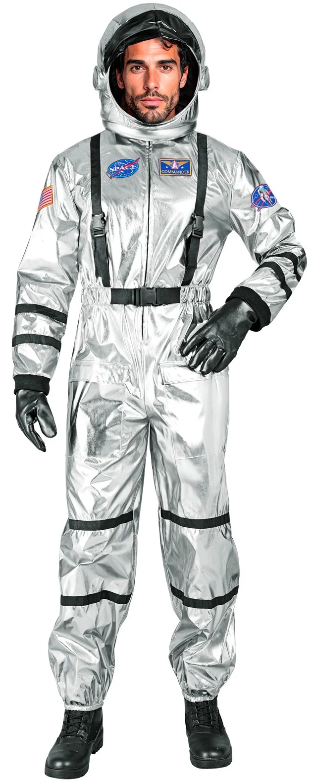 Costume da Astronauta Argento con Casco per Uomo