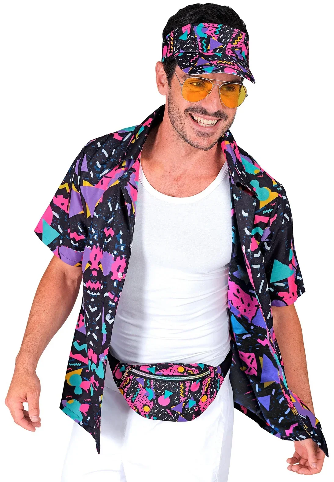 Visiera e Marsupio Stile Funky Anni 80 Nero - immagine 4