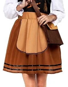 Costume da Pastora Marrón con Zurrón per Donna