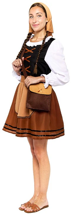 Costume da Pastora Marrón con Zurrón per Donna - immagine 4