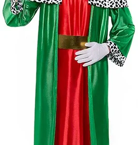 Costume da Re Magio Verde e Rosso per Uomo